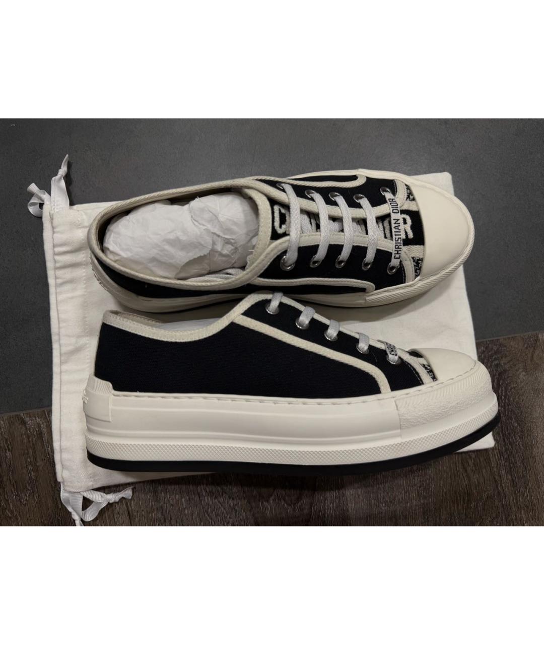 CHRISTIAN DIOR Черные текстильные кеды, фото 5