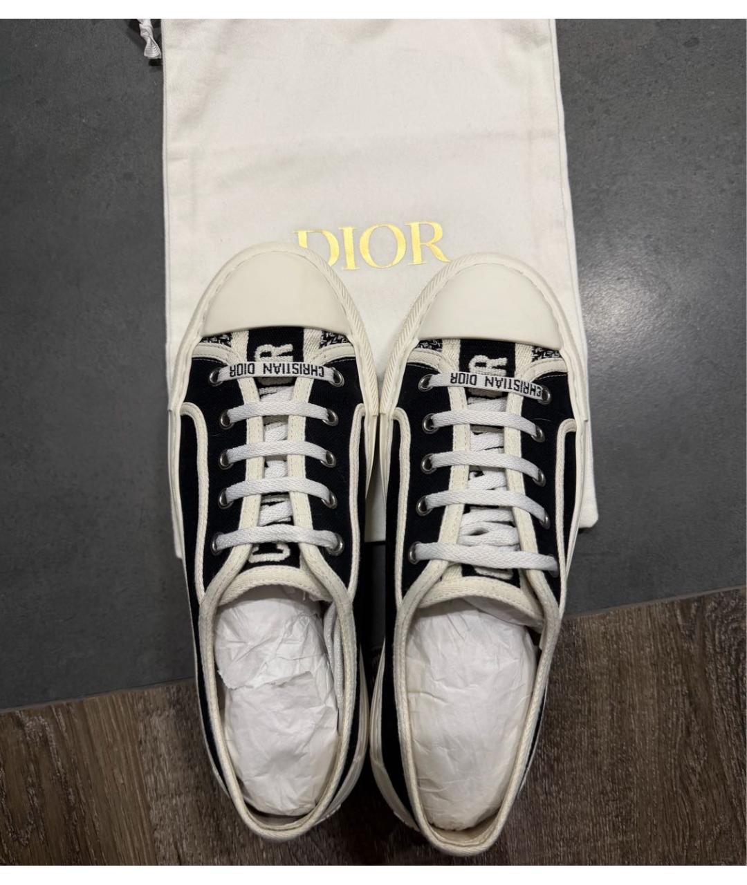 CHRISTIAN DIOR Черные текстильные кеды, фото 3