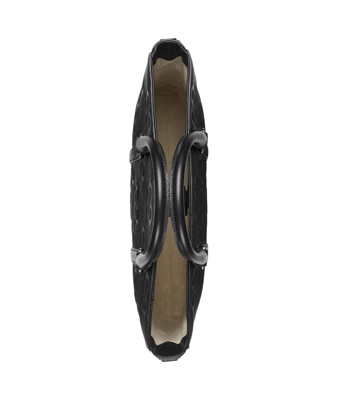 GUCCI Черная кожаная сумка тоут, фото 7