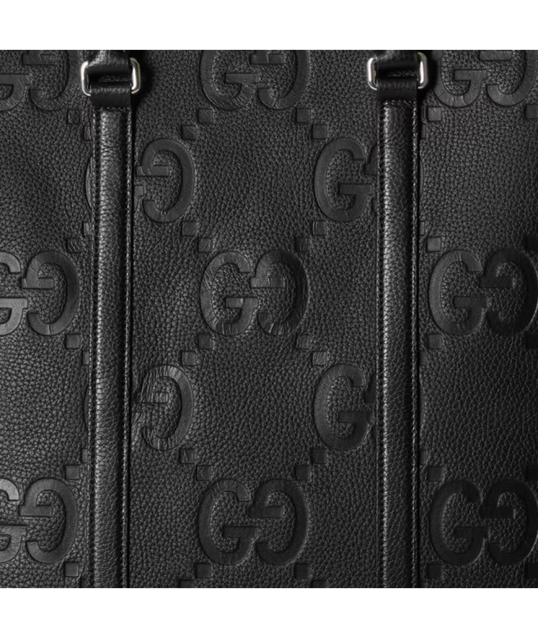 GUCCI Черная кожаная сумка тоут, фото 9