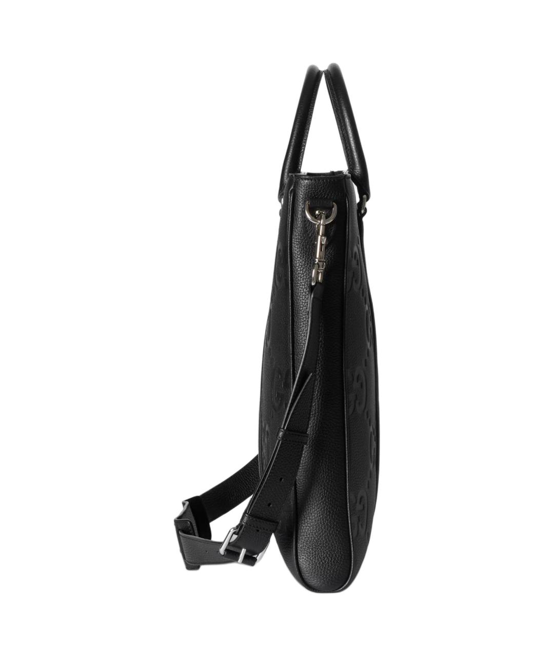 GUCCI Черная кожаная сумка тоут, фото 4