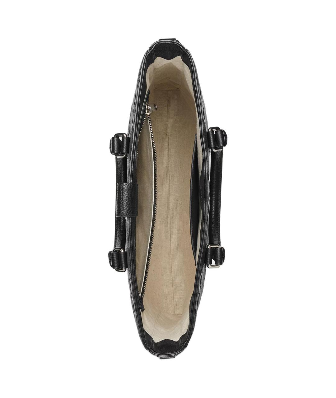 GUCCI Черная кожаная сумка тоут, фото 8