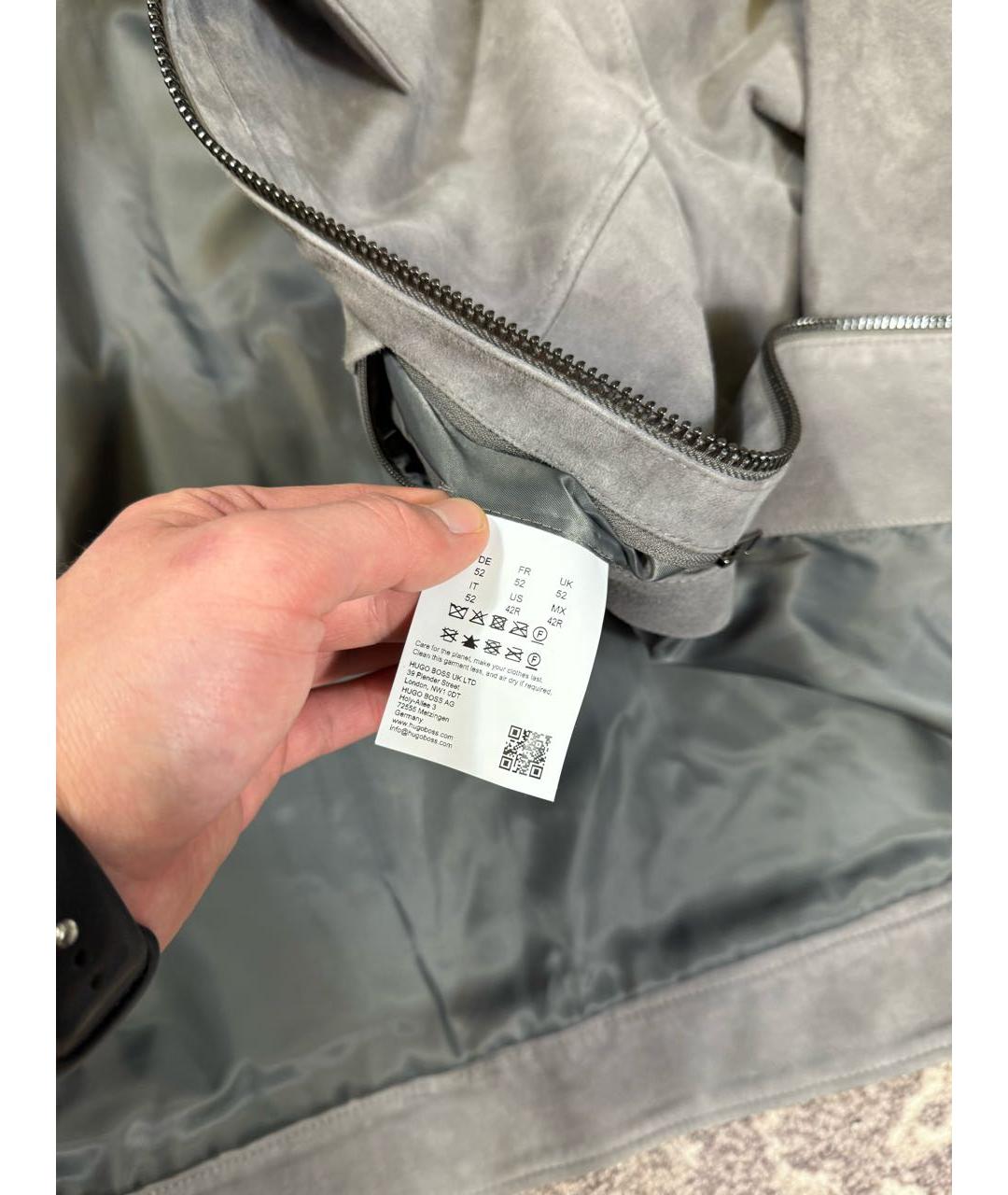 HUGO BOSS Антрацитовая замшевая куртка, фото 6