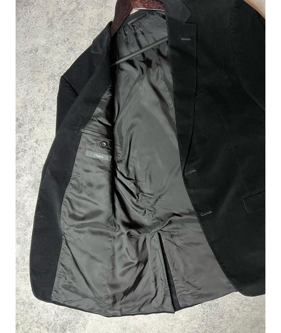 ZZEGNA Черный хлопковый жакет/пиджак, фото 5