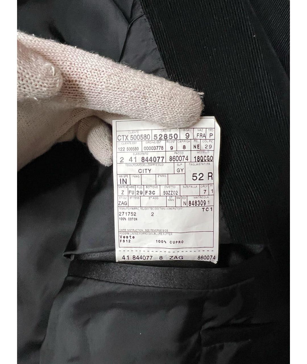 ZZEGNA Черный хлопковый жакет/пиджак, фото 7