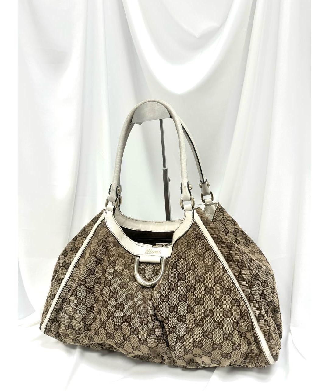 GUCCI Бежевая жаккардовая сумка через плечо, фото 2