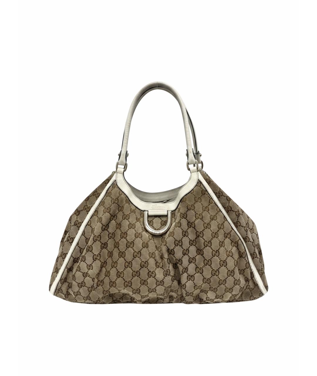 GUCCI Бежевая жаккардовая сумка через плечо, фото 1