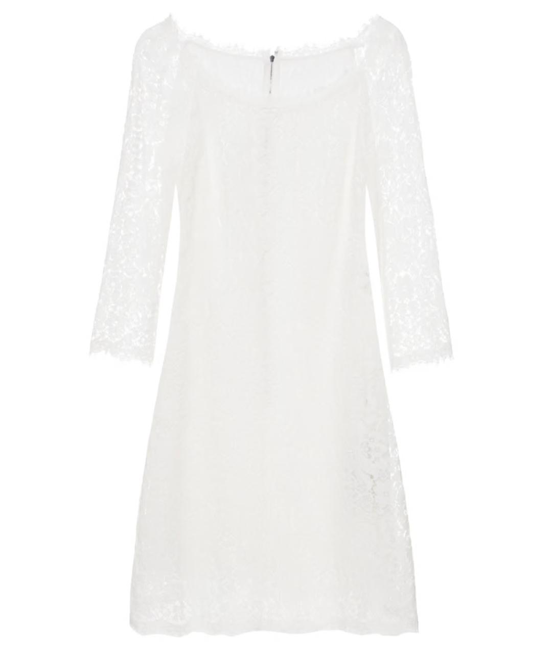 DOLCE&GABBANA Белое хлопковое коктейльное платье, фото 1