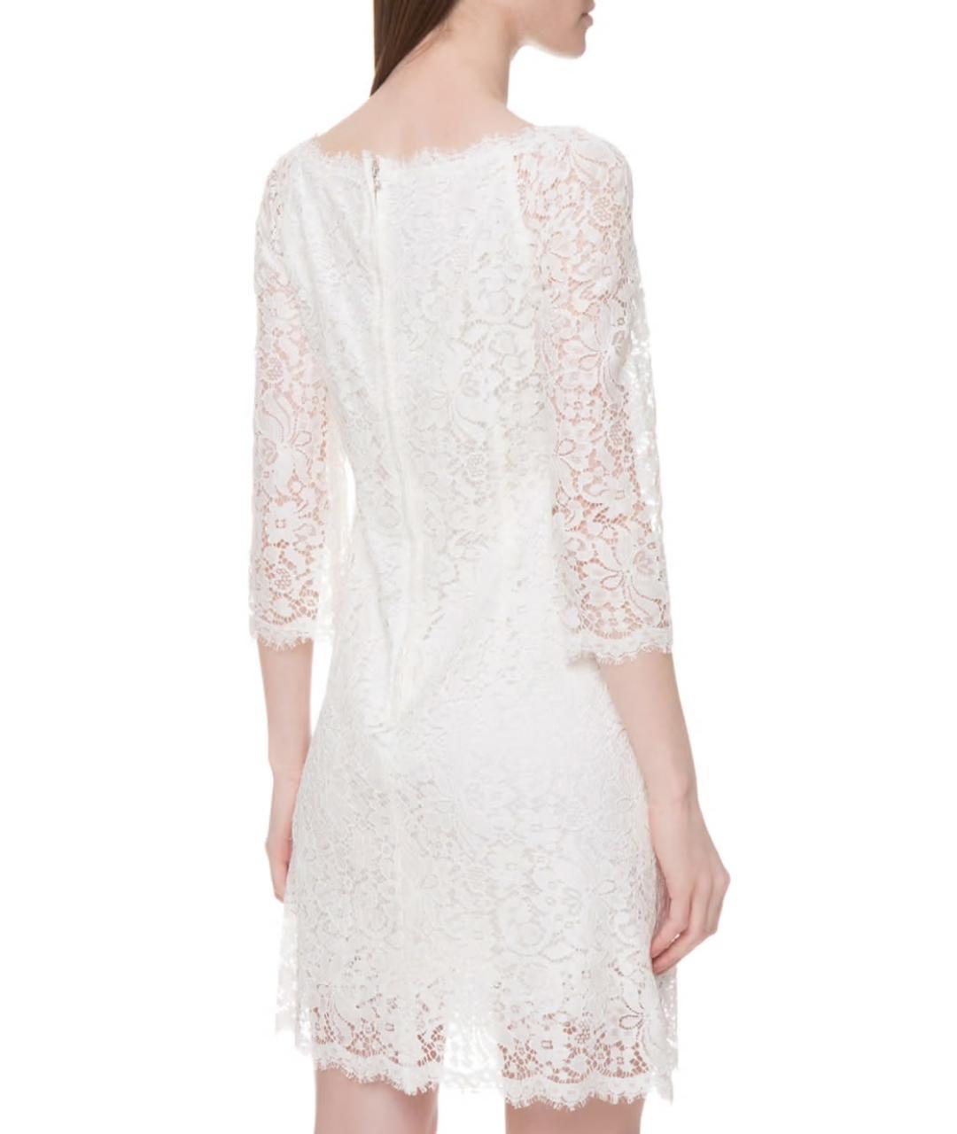 DOLCE&GABBANA Белое хлопковое коктейльное платье, фото 3