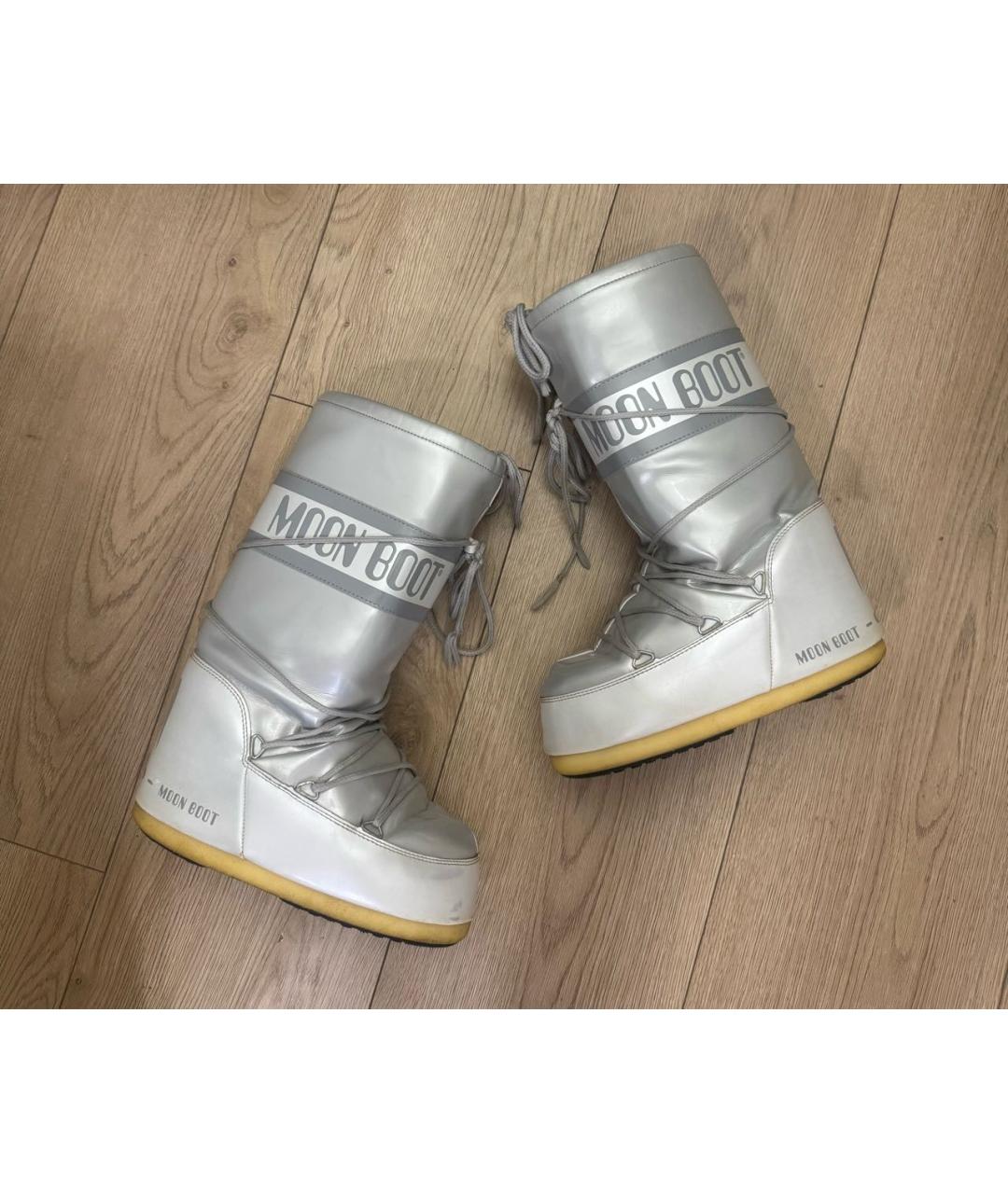 MOON BOOT Серебряные ботинки, фото 2