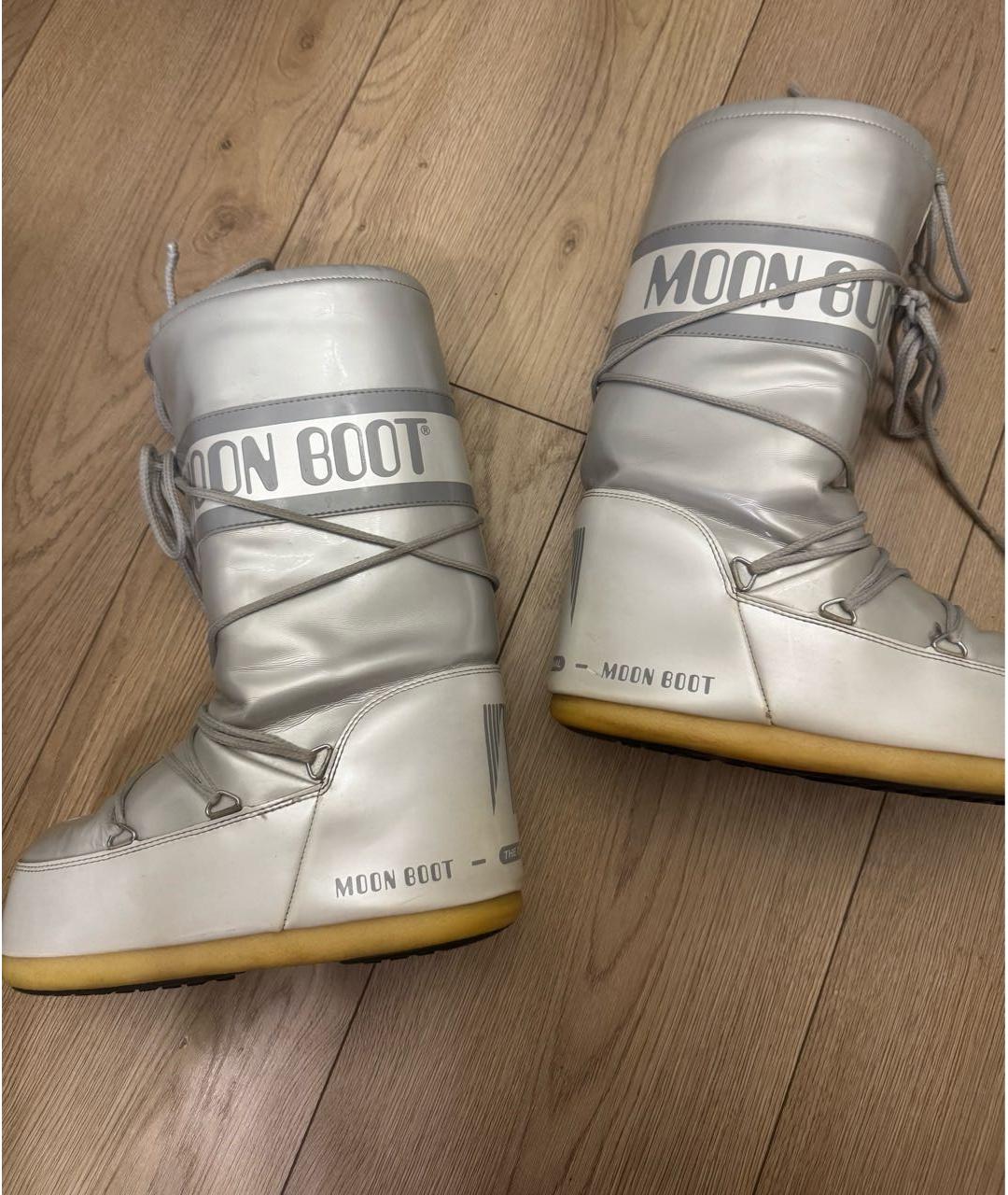 MOON BOOT Серебряные ботинки, фото 4