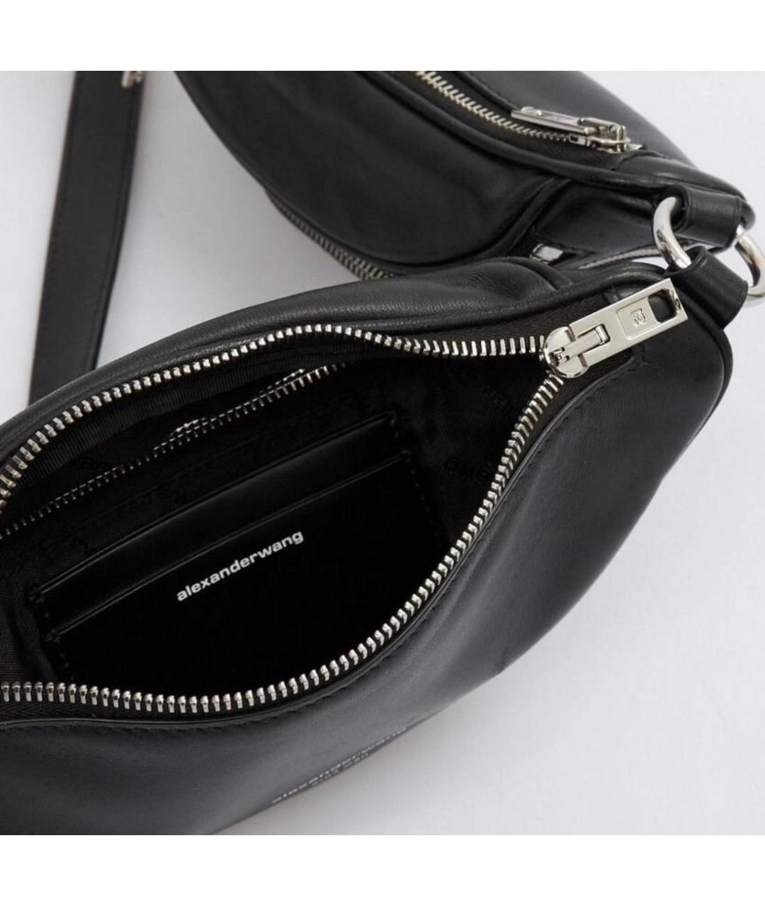 ALEXANDER WANG Черная кожаная поясная сумка, фото 4