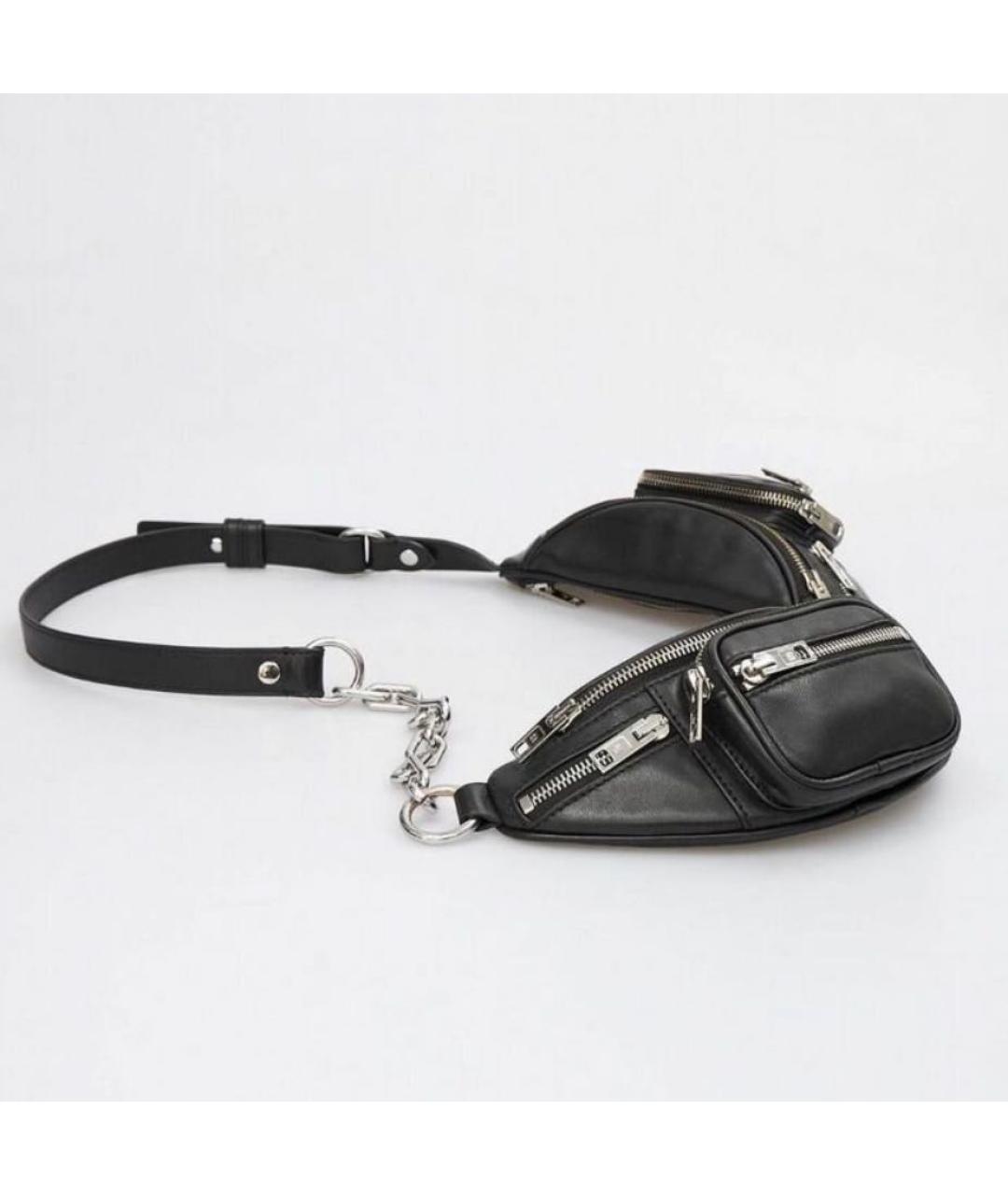 ALEXANDER WANG Черная кожаная поясная сумка, фото 3