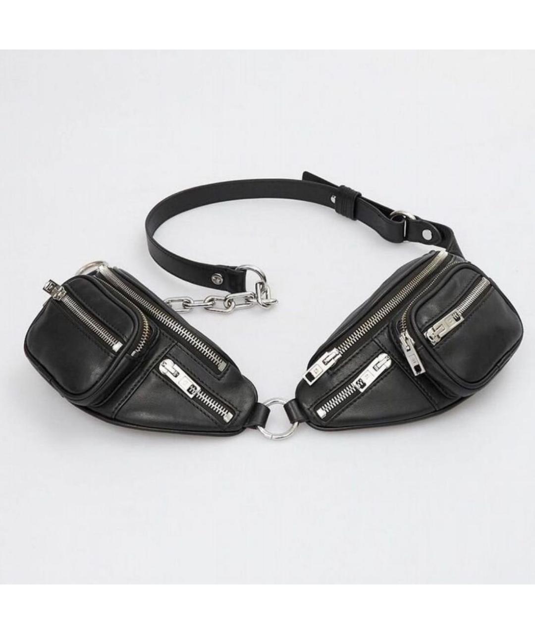 ALEXANDER WANG Черная кожаная поясная сумка, фото 2