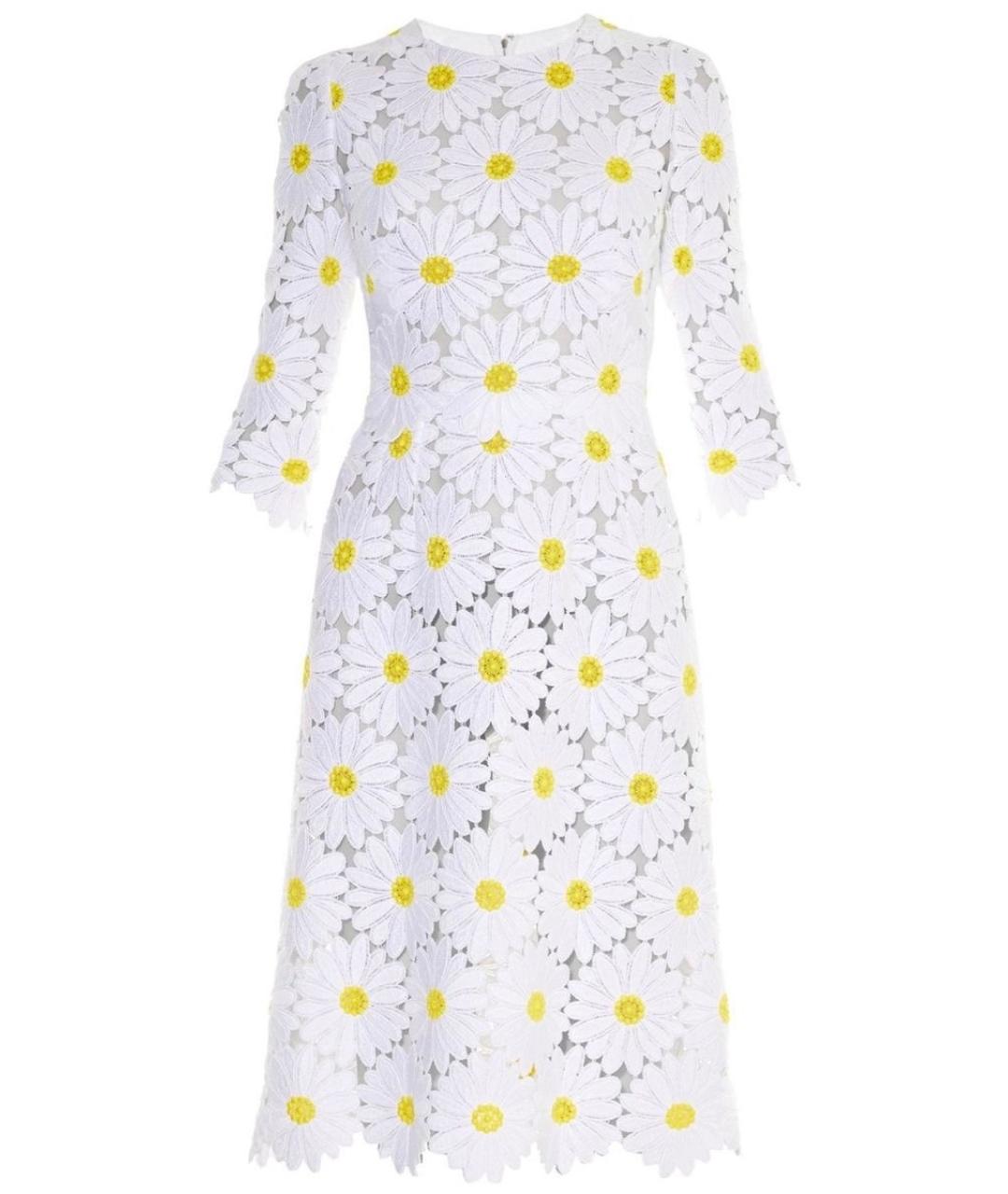 DOLCE&GABBANA Белое хлопковое коктейльное платье, фото 1