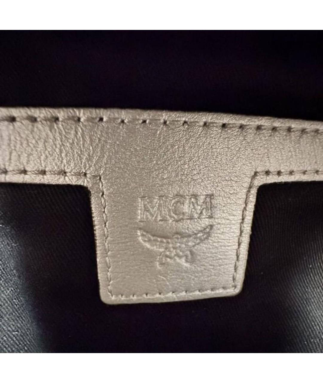 MCM Серебряная кожаная поясная сумка, фото 4