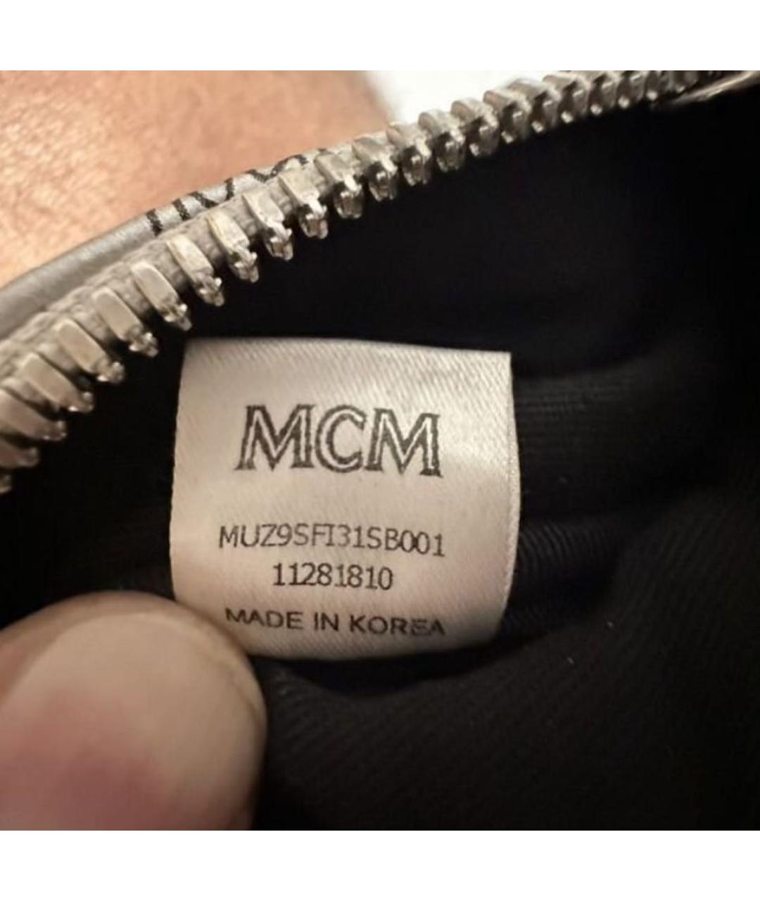 MCM Серебряная кожаная поясная сумка, фото 5