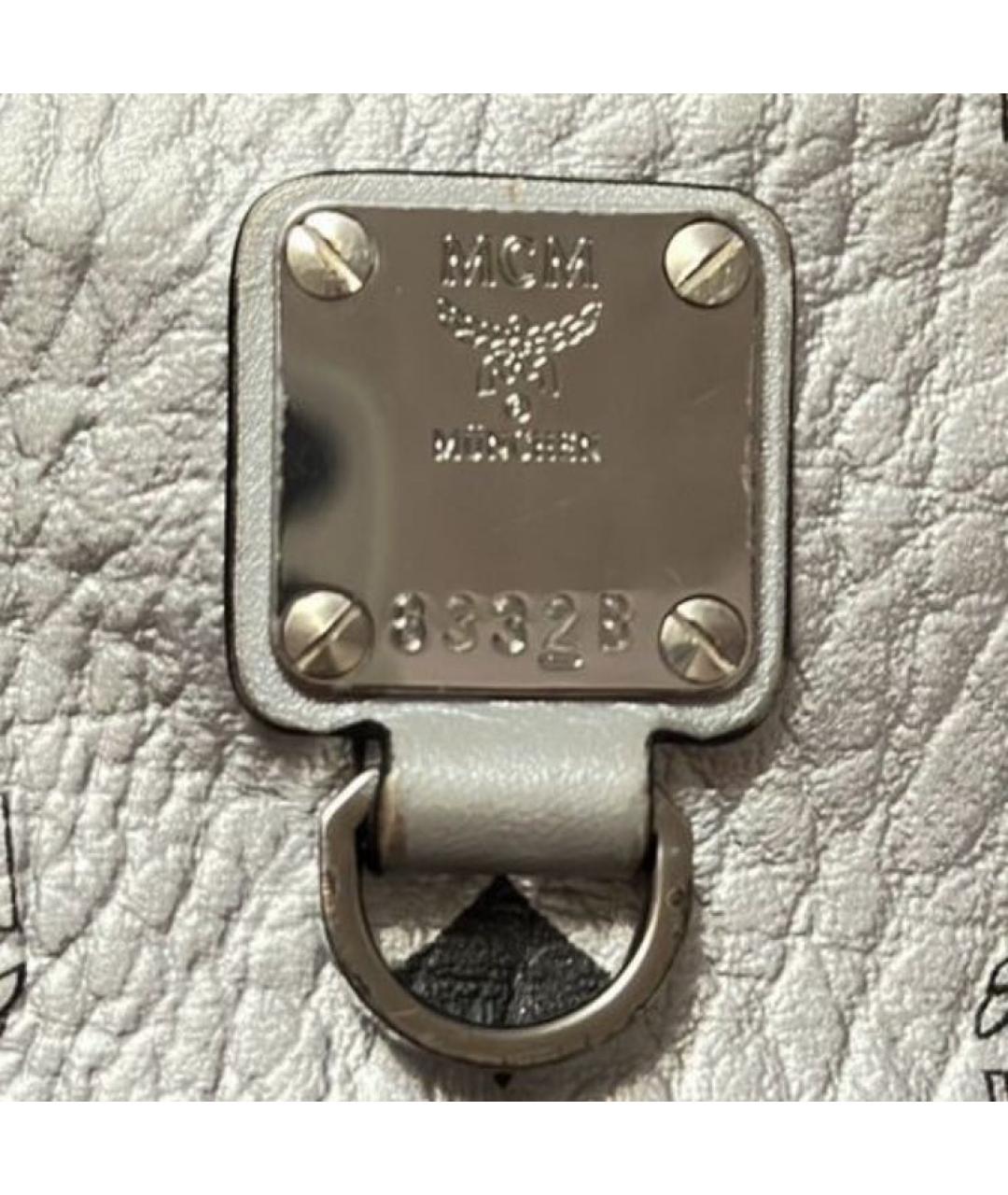 MCM Серебряная кожаная поясная сумка, фото 6