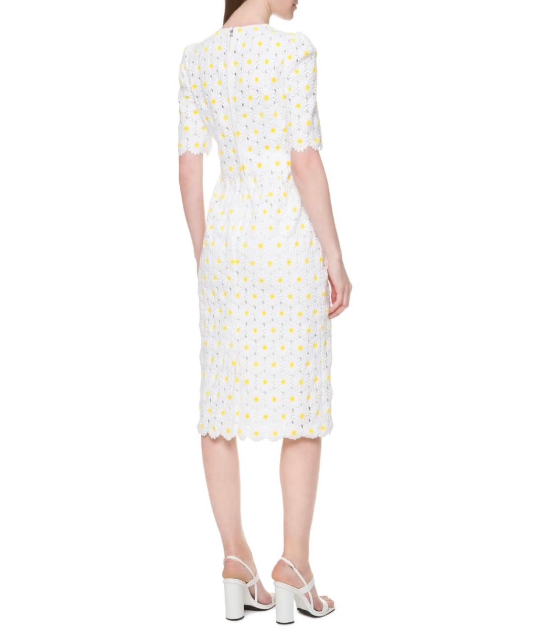 DOLCE&GABBANA Белое хлопковое коктейльное платье, фото 4