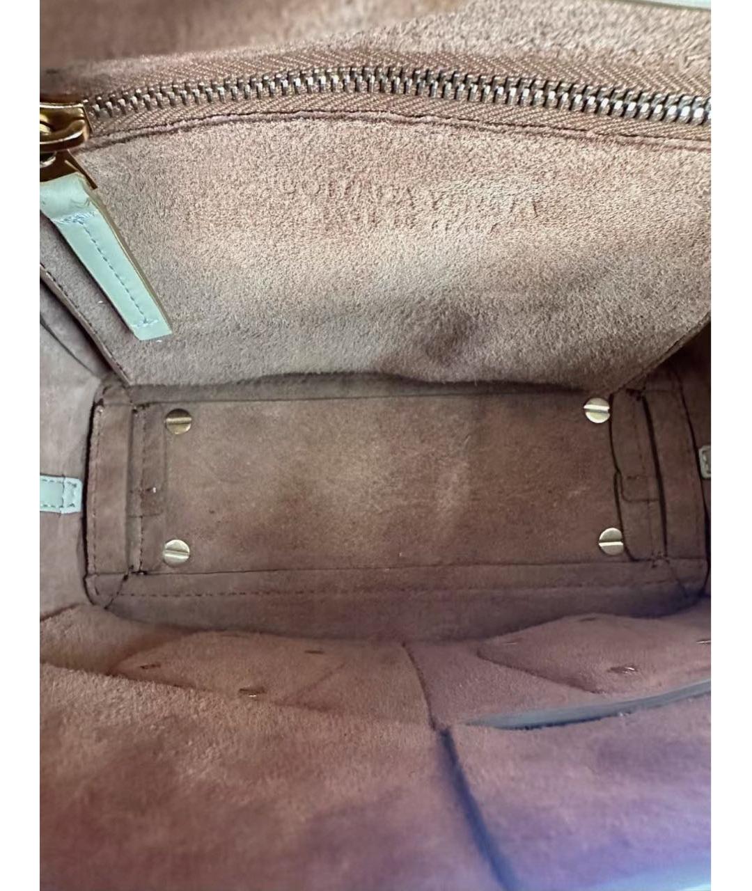 BOTTEGA VENETA Горчичная кожаная сумка с короткими ручками, фото 4