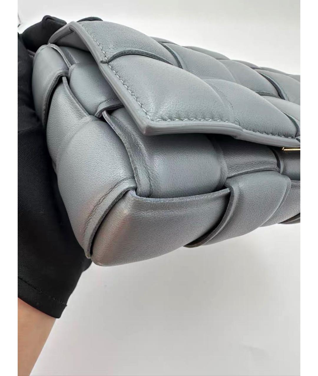 BOTTEGA VENETA Серая кожаная сумка через плечо, фото 8