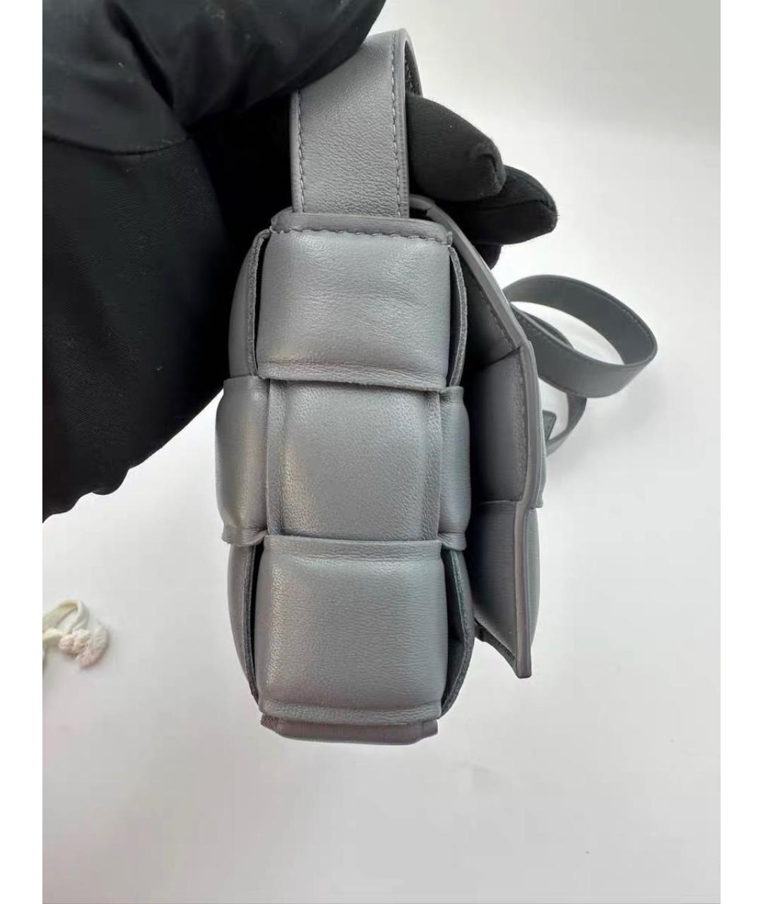 BOTTEGA VENETA Серая кожаная сумка через плечо, фото 5