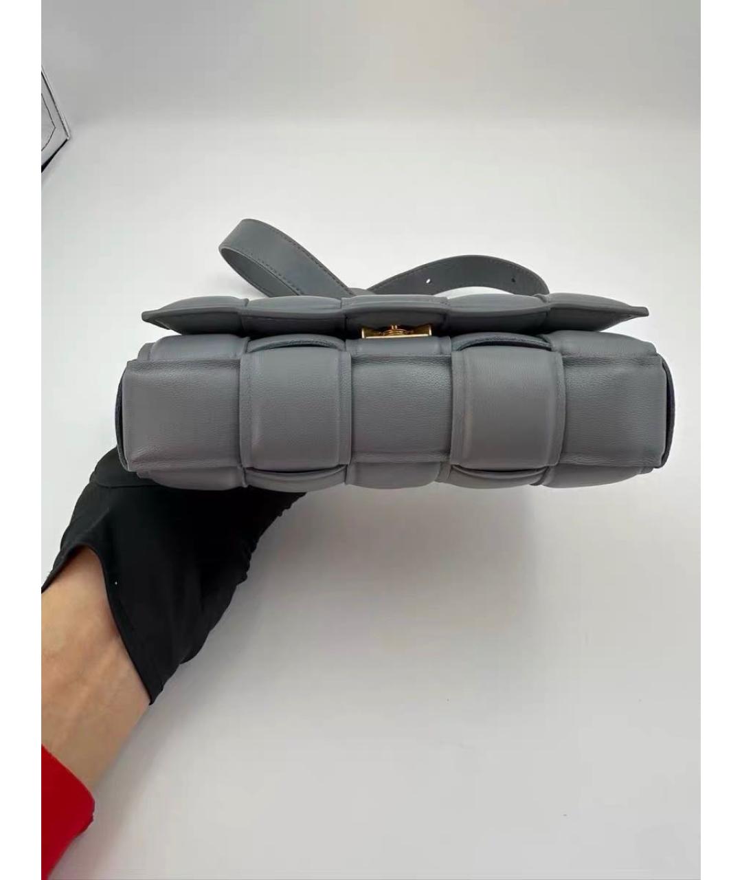 BOTTEGA VENETA Серая кожаная сумка через плечо, фото 7