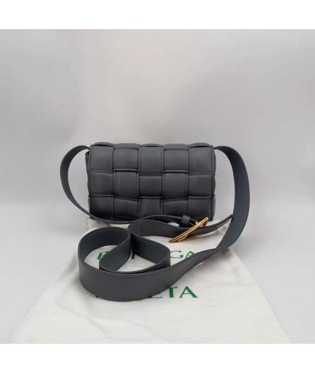BOTTEGA VENETA Серая кожаная сумка через плечо, фото 2