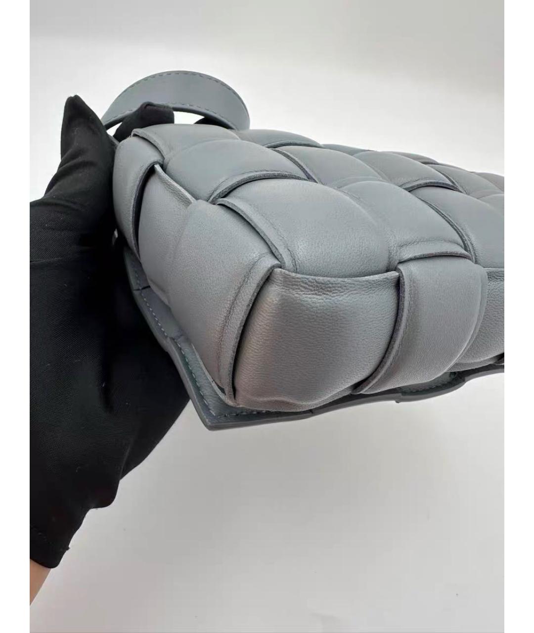 BOTTEGA VENETA Серая кожаная сумка через плечо, фото 6
