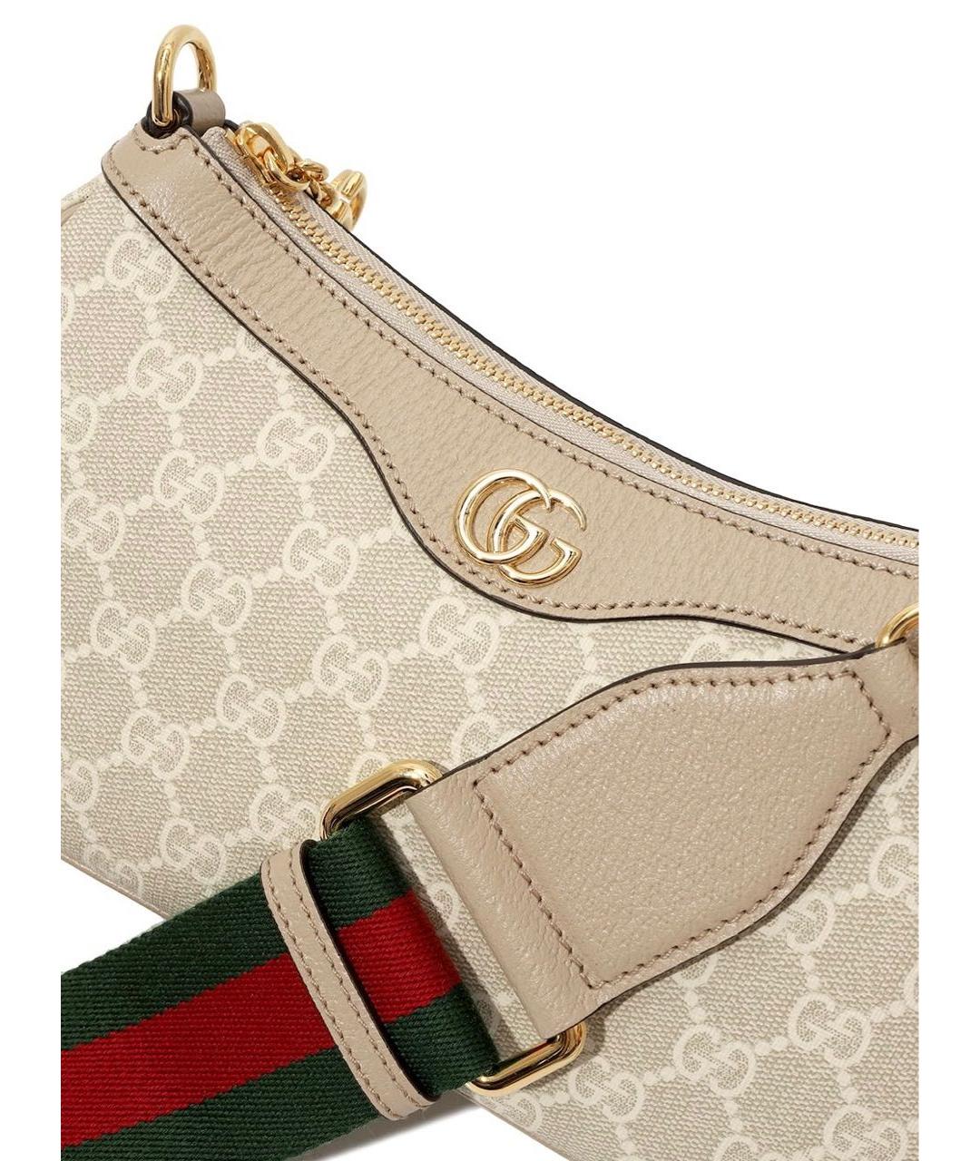 GUCCI Бежевая тканевая сумка через плечо, фото 3