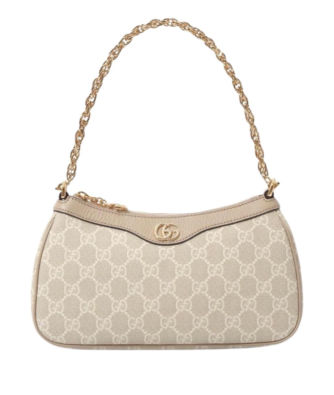 GUCCI Бежевая тканевая сумка через плечо, фото 1