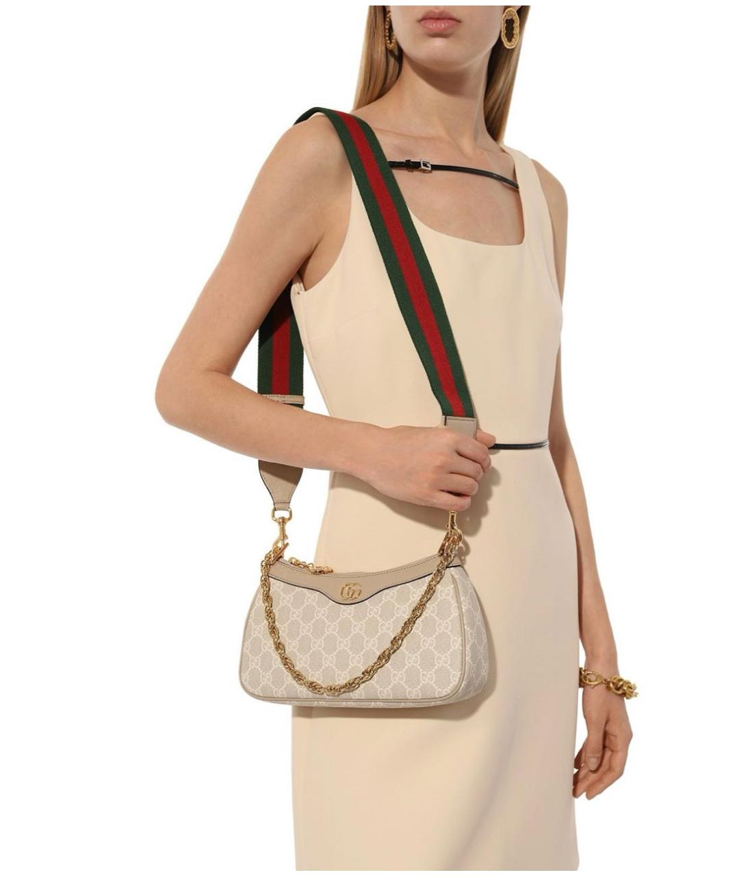 GUCCI Бежевая тканевая сумка через плечо, фото 2