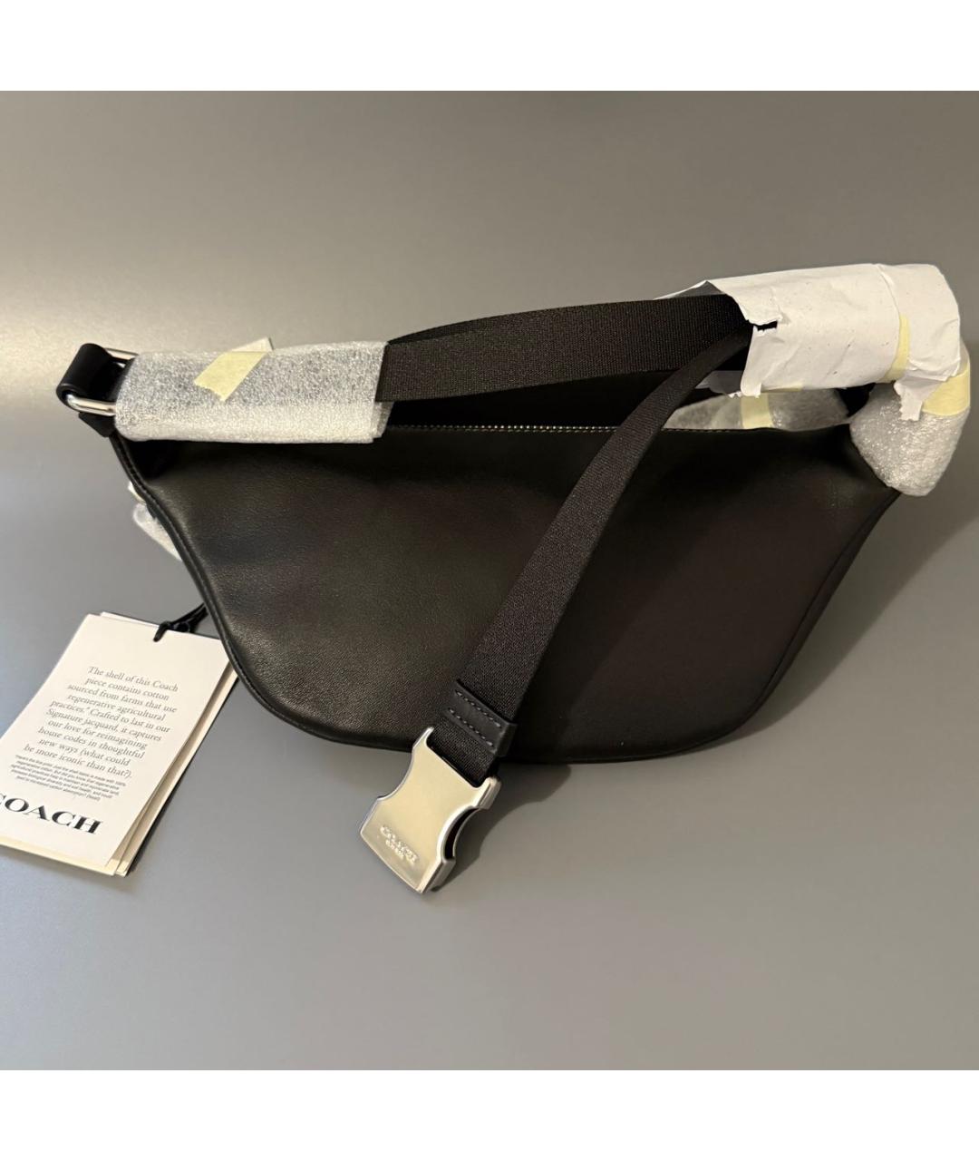 COACH Черная деним поясная сумка, фото 4