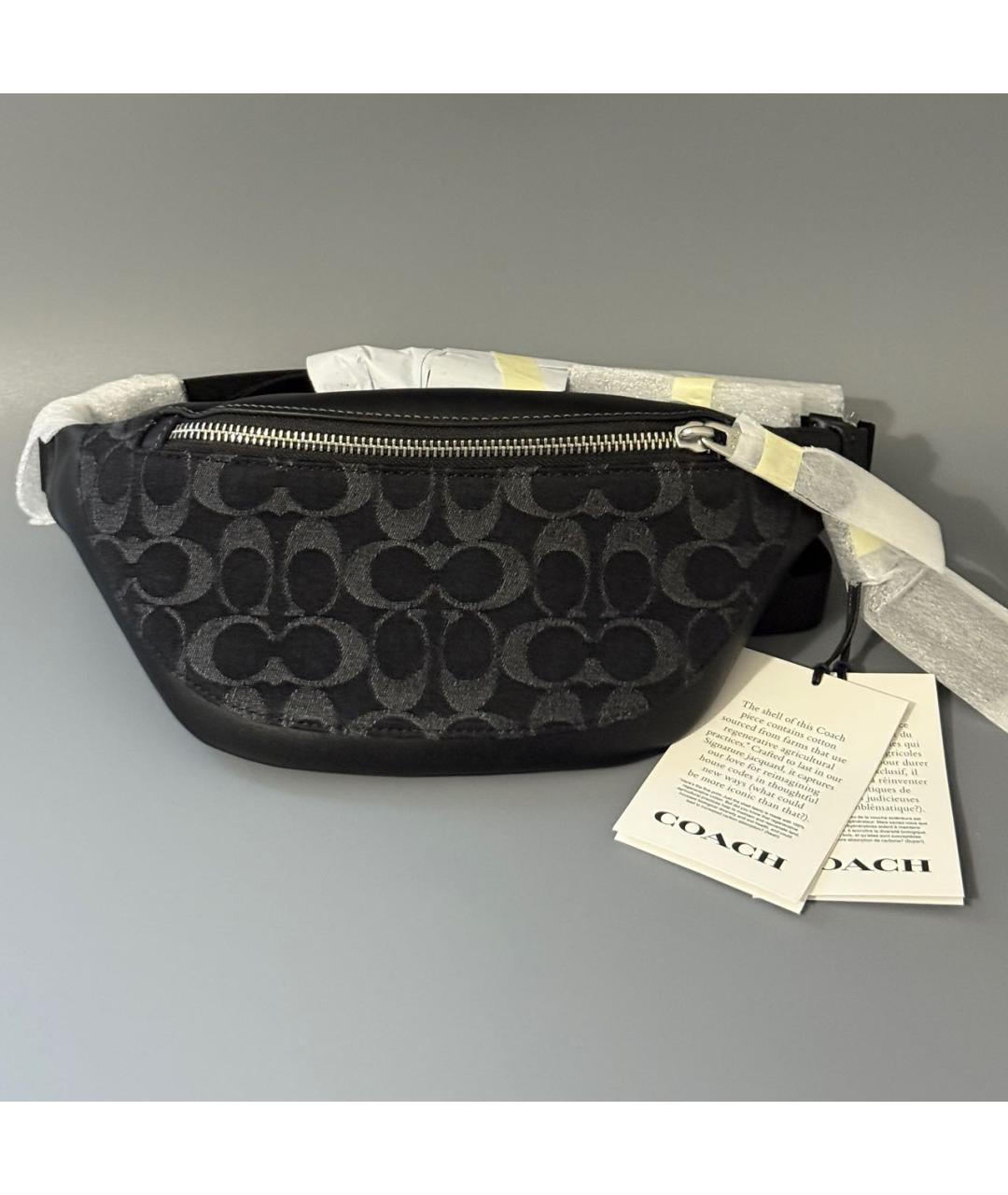 COACH Черная деним поясная сумка, фото 2