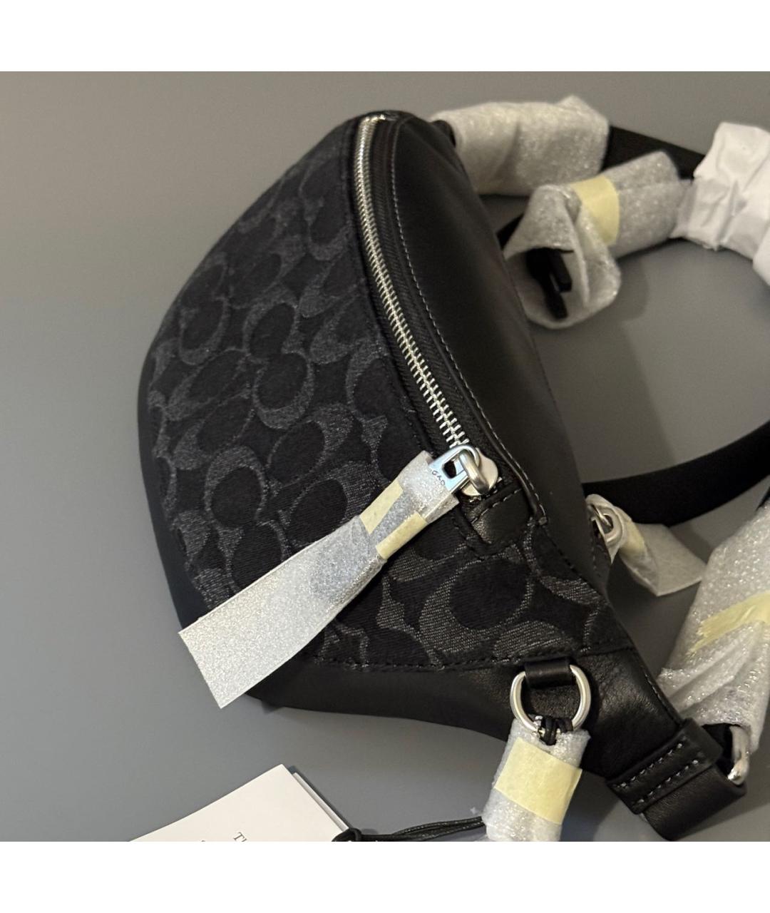 COACH Черная деним поясная сумка, фото 8
