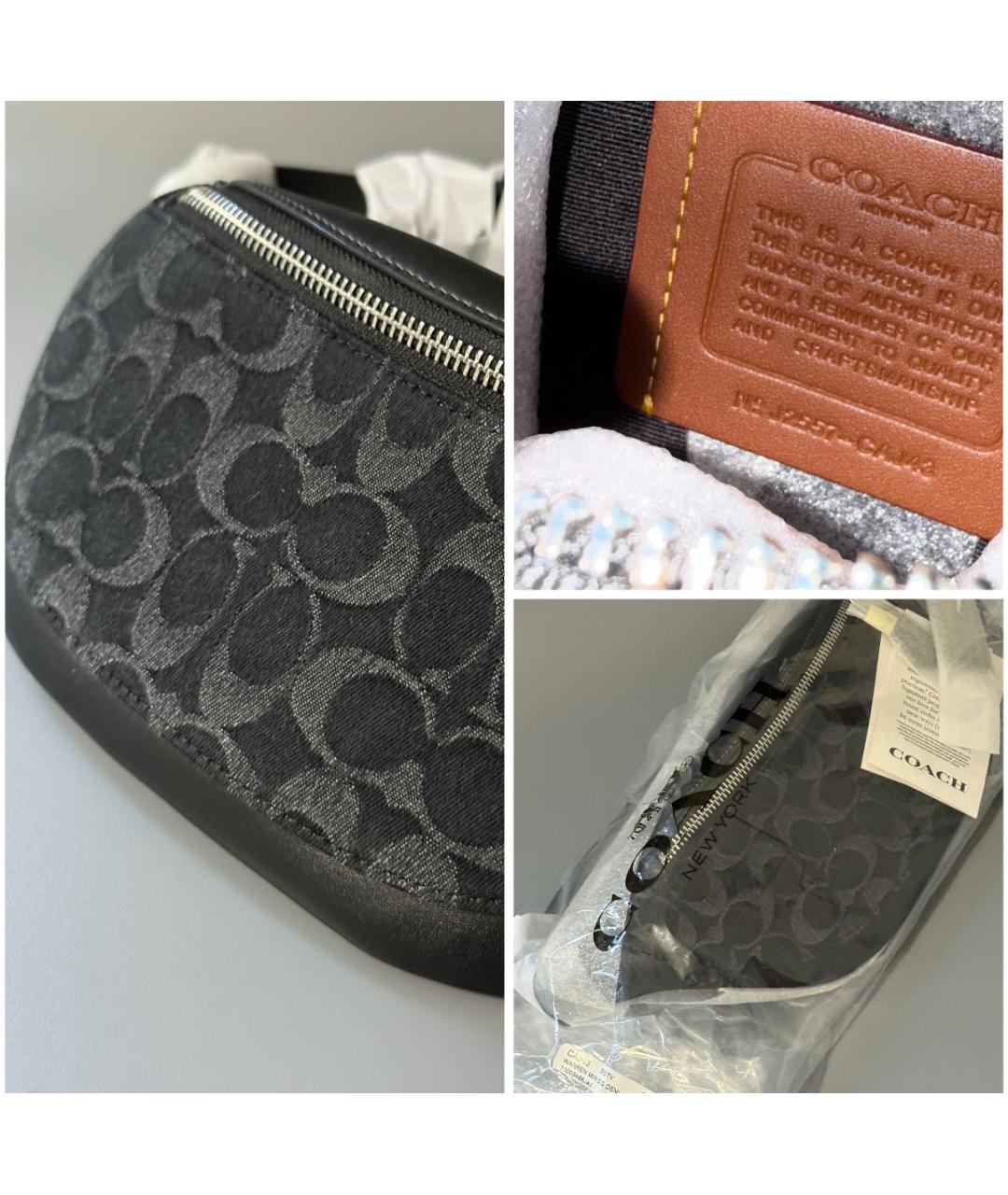 COACH Черная деним поясная сумка, фото 6