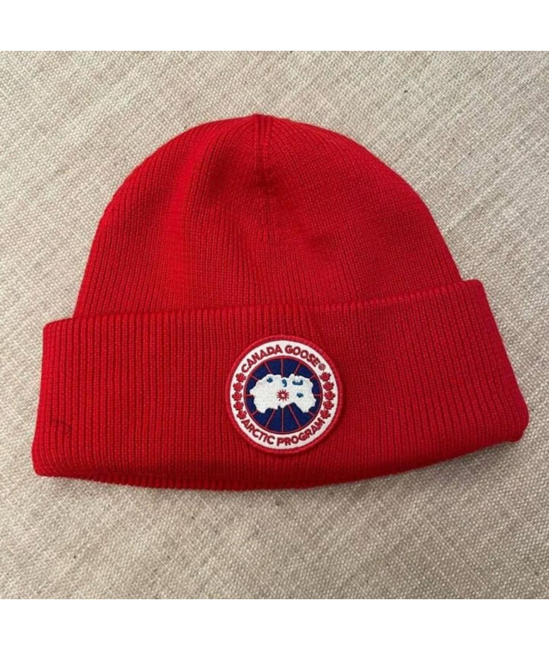 CANADA GOOSE Красная шерстяная шапка, фото 5