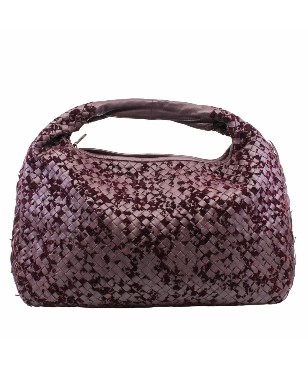 BOTTEGA VENETA Бордовая кожаная сумка тоут, фото 9