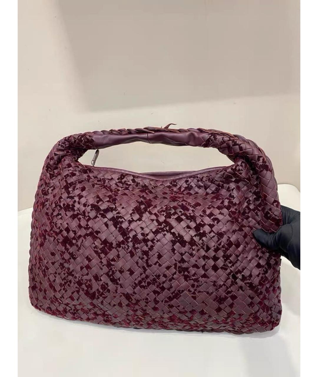 BOTTEGA VENETA Бордовая кожаная сумка тоут, фото 2