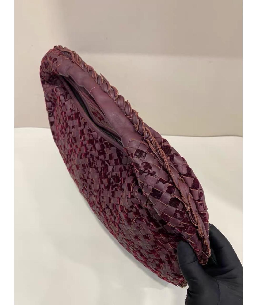 BOTTEGA VENETA Бордовая кожаная сумка тоут, фото 5