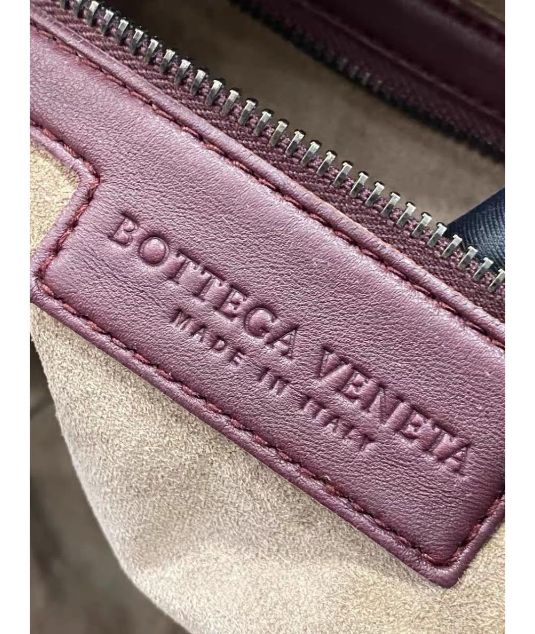 BOTTEGA VENETA Бордовая кожаная сумка тоут, фото 6