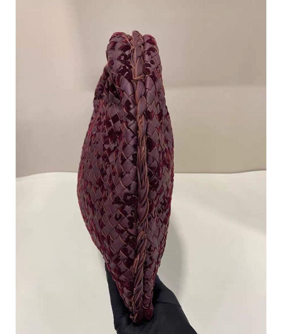 BOTTEGA VENETA Бордовая кожаная сумка тоут, фото 4