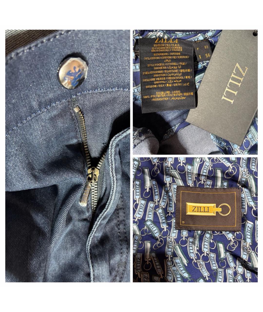 ZILLI Темно-синие хлопковые джинсы скинни, фото 8