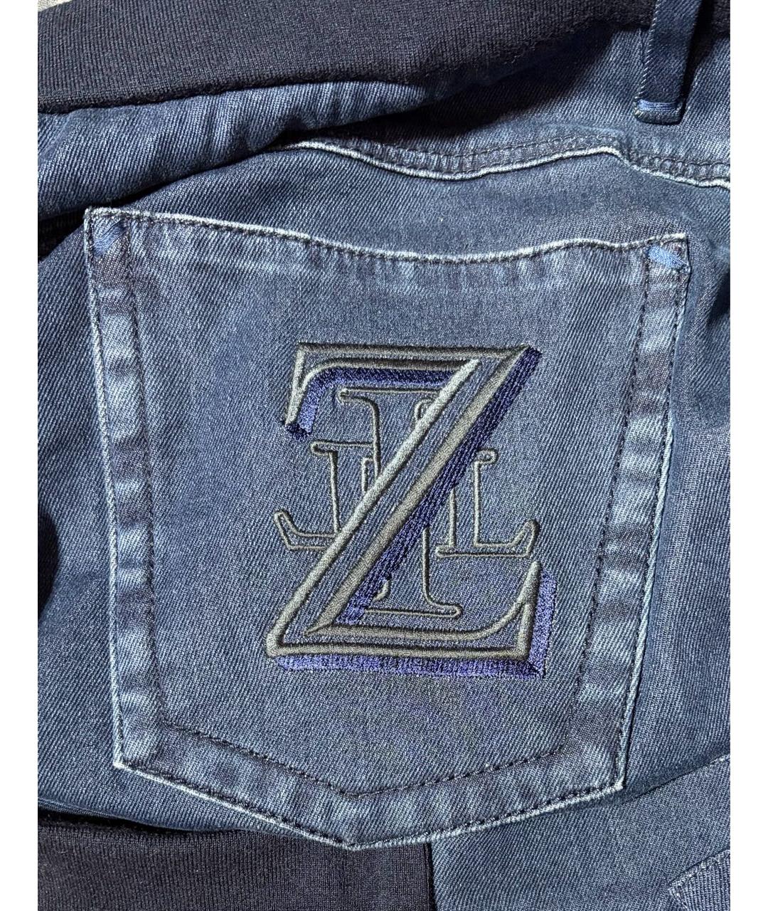 ZILLI Темно-синие хлопковые джинсы скинни, фото 5