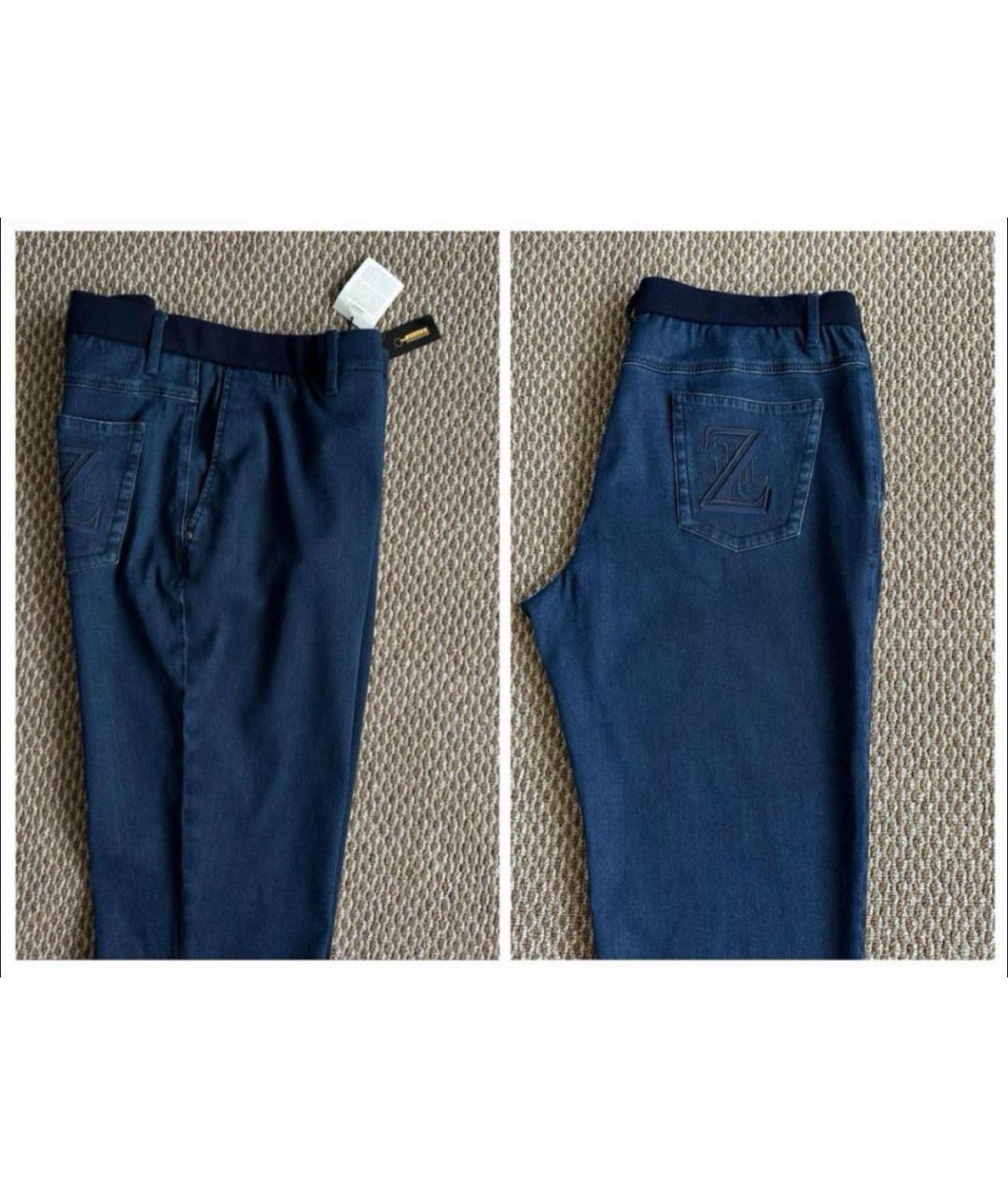 ZILLI Темно-синие хлопковые джинсы скинни, фото 3