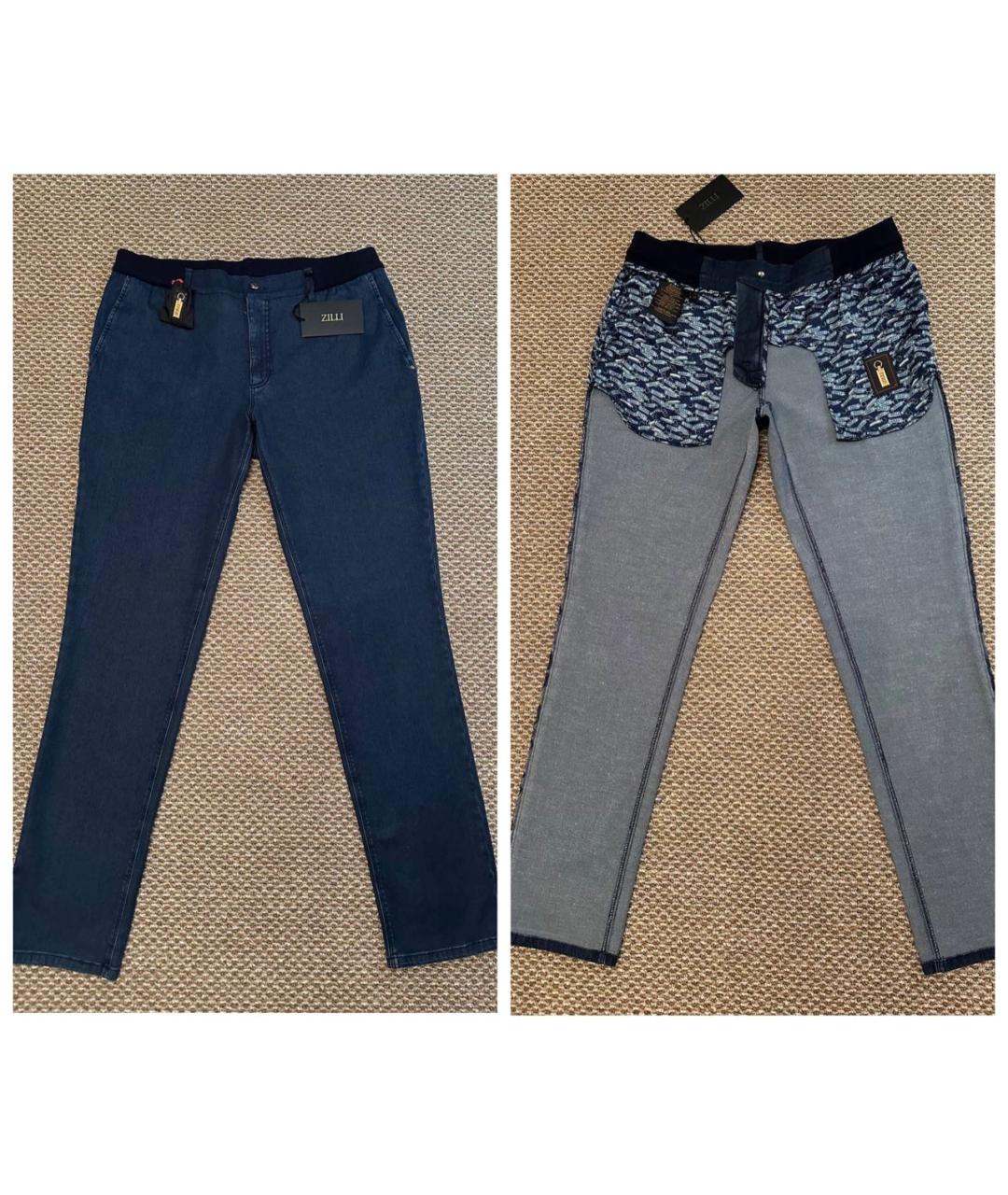 ZILLI Темно-синие хлопковые джинсы скинни, фото 6
