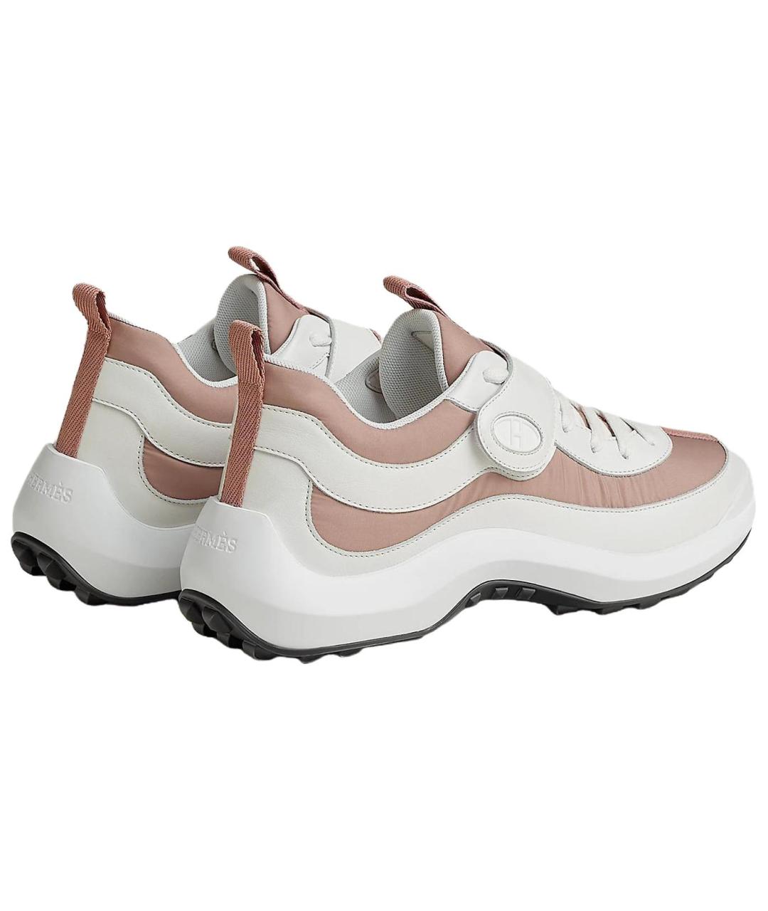 HERMES Розовые текстильные кроссовки, фото 5