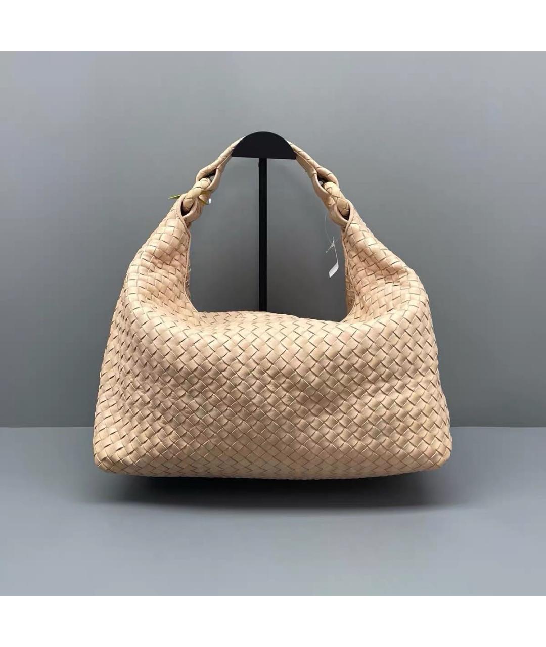 BOTTEGA VENETA Бежевая кожаная сумка тоут, фото 3