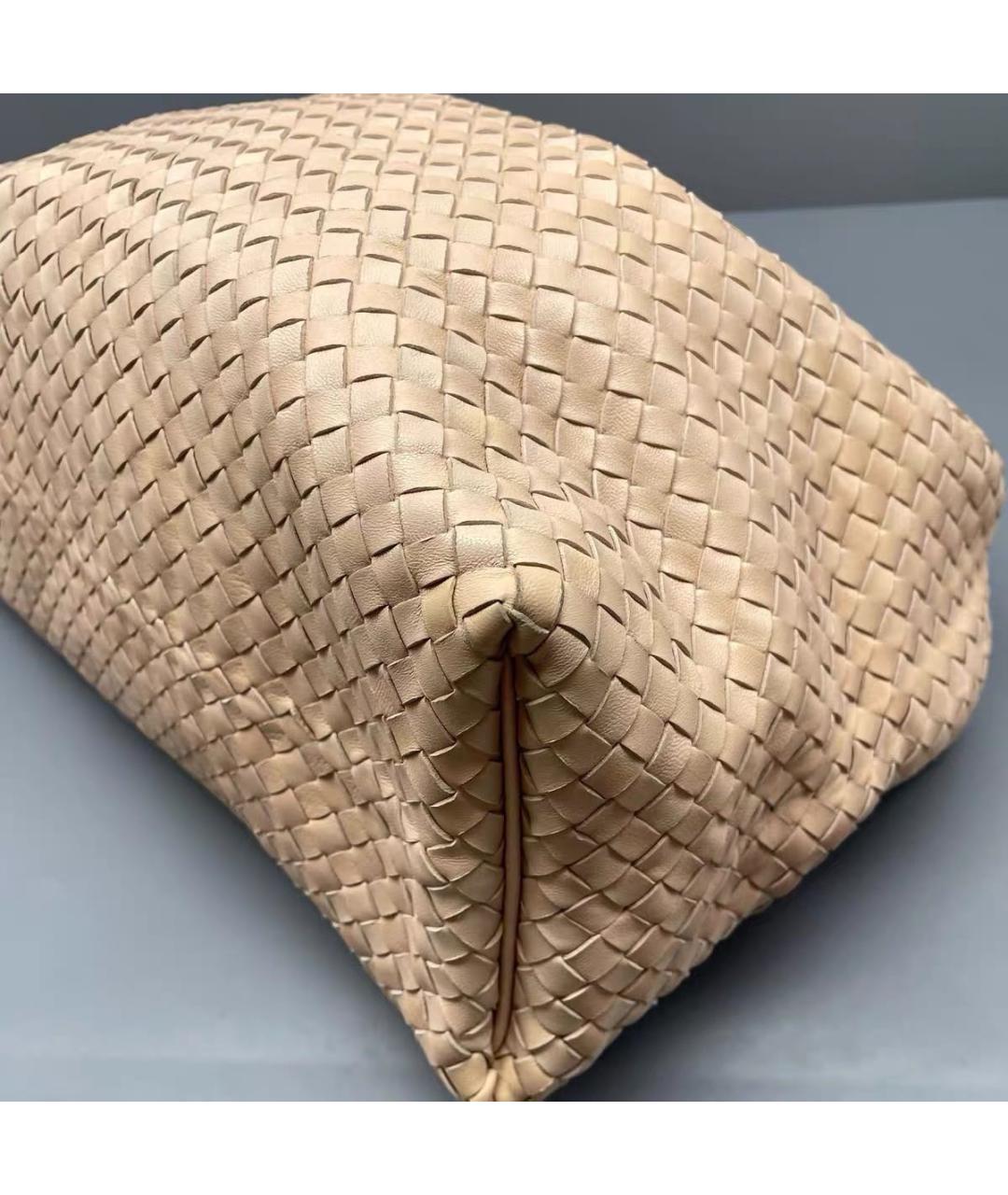 BOTTEGA VENETA Бежевая кожаная сумка тоут, фото 8