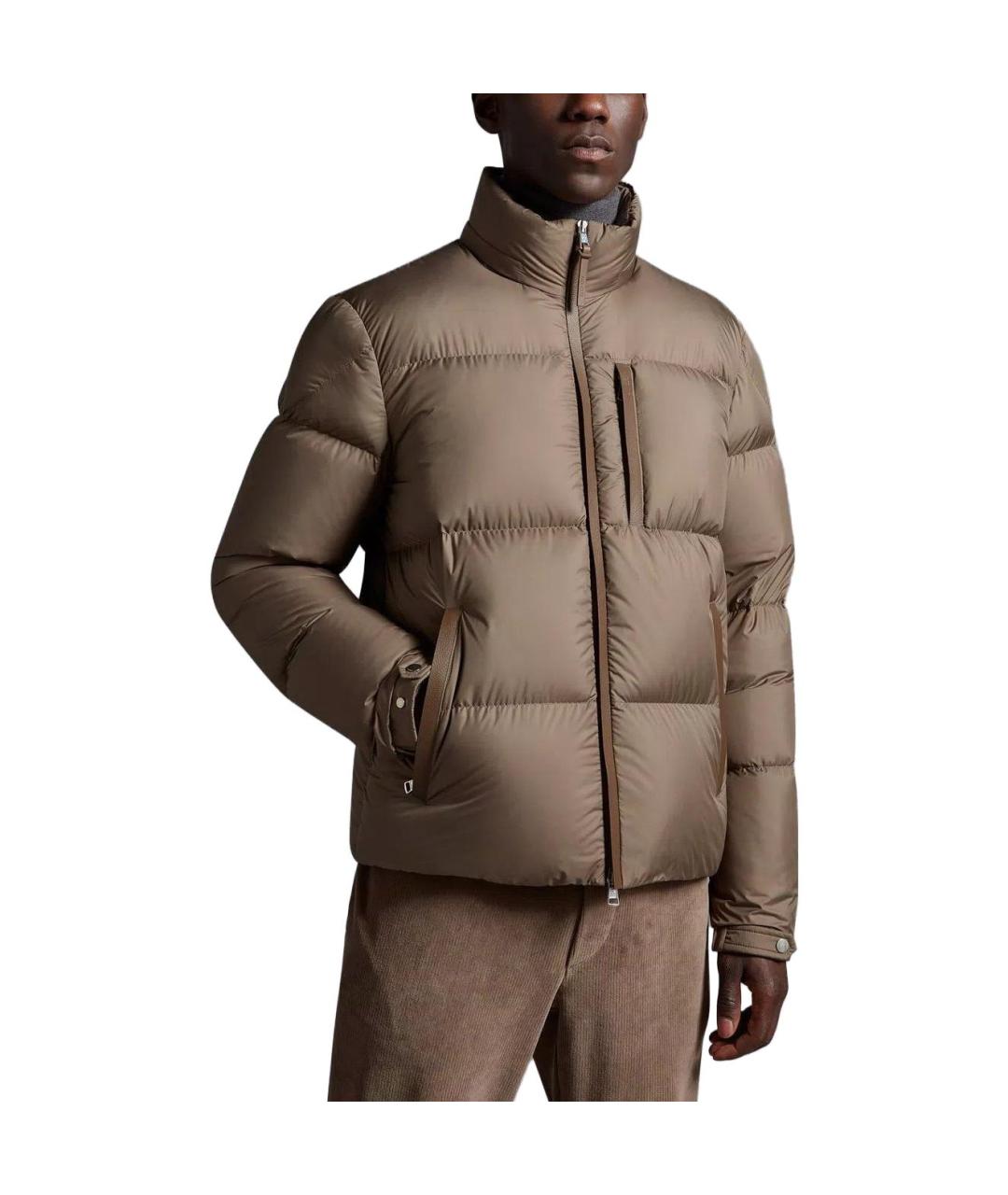 MONCLER Коричневый пуховик, фото 2